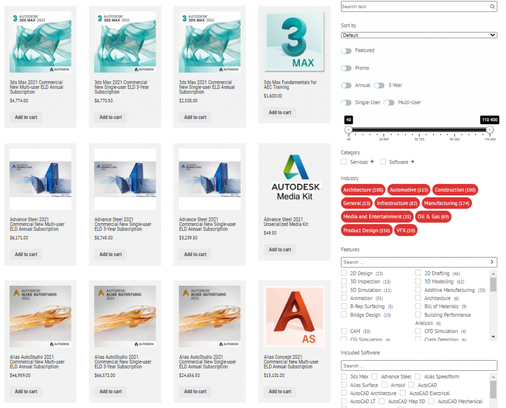 eStore Product Filter Moving at the Speed of Business