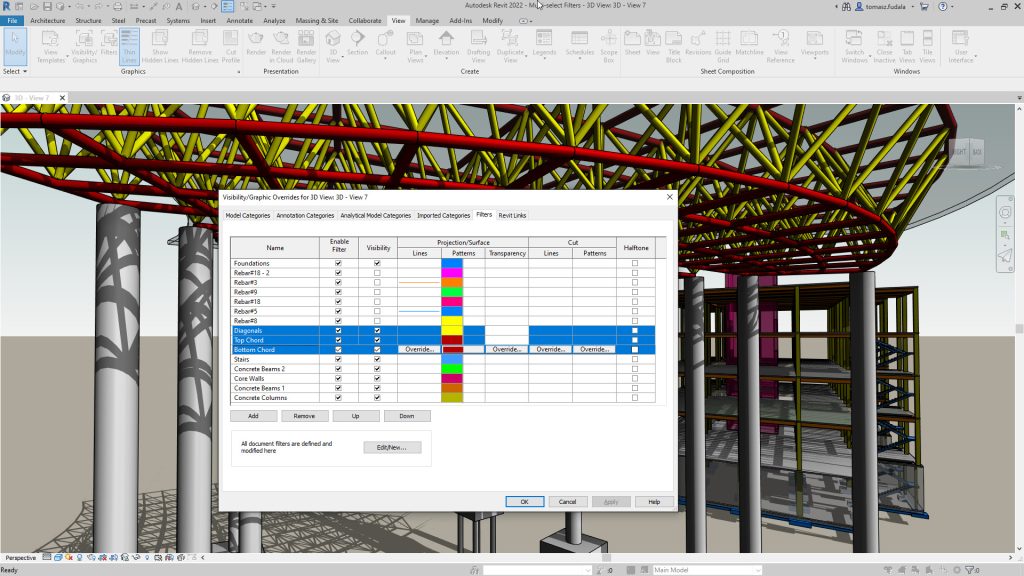 Revit 2022 multi-select visibility graphics overrides filters