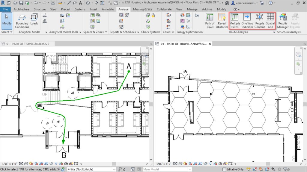 Revit route analysis