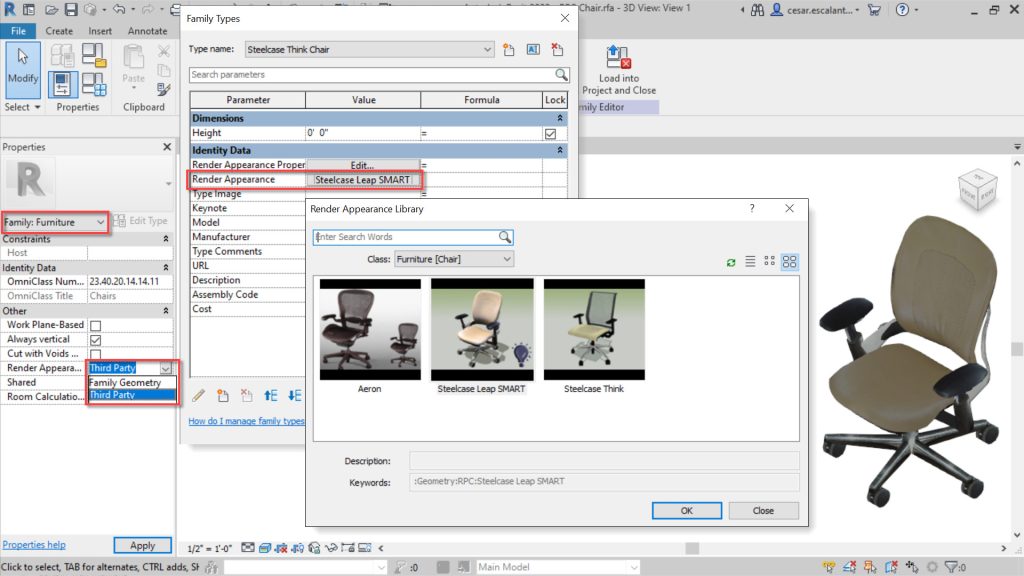 Revit rpc for furniture category