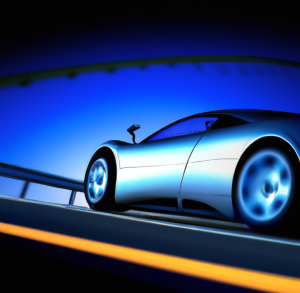 Sportscar driving on a futuristic road Moving at the Speed of Business