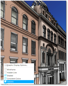 Whats New in Autodesk Revit 2024 - Textures visual style. Expand your ability to create impactful representations using the new Textures visual style to apply the texture of render materials without lighting effects. This style maintains a consistent textural appearance so that a material is always displayed in the same way no matter how it is oriented to the light source.
