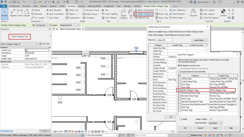 Revit multi category